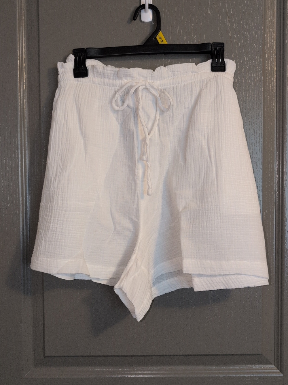 a new day White Gauze Drawstring Shorts with Back Pockets.